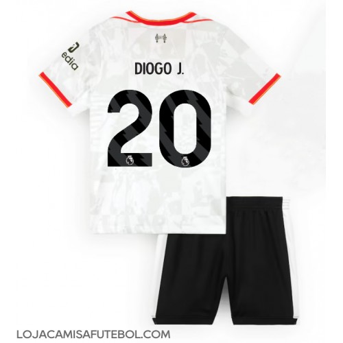 Camisa de Futebol Liverpool Diogo Jota #20 Equipamento Alternativo Infantil 2024-25 Manga Curta (+ Calças curtas)